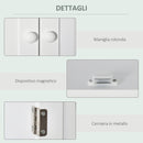 Pensile Mobile Bagno Sospeso con Armadietto a 2 Ante e Ripiano Aperto 60x20x70,5 cm in MDF Bianco 