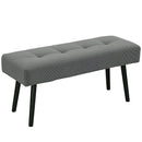 Panca Fondoletto 100x36x45 cm in Tessuto Effetto Velluto a Coste Grigio   