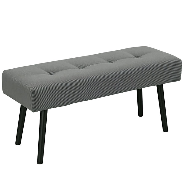 acquista Panca Fondoletto 100x36x45 cm in Tessuto Effetto Velluto a Coste Grigio