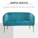 Divano 2 Posti in Tessuto 124x73x76 cm  Verde