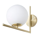 Lampada da Muro Glamy 15x25x22 cm in Ferro e Vetro Bianco e Oro