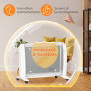 Riscaldatore Elettrico a Mica 1000W-2000W con Termostato Regolabile 4 Ruote Bianco      