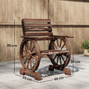 Panca da Giardino 66x55x90 cm Sedia Design Carro in Legno Massello Marrone      