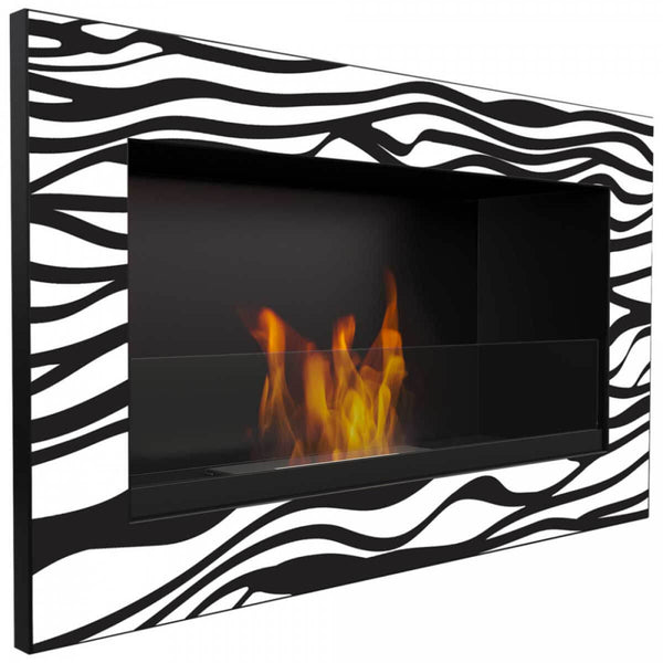 Bioethanol Wandkamin 64,8x37,4 cm Flig Washington Zebra sconto
