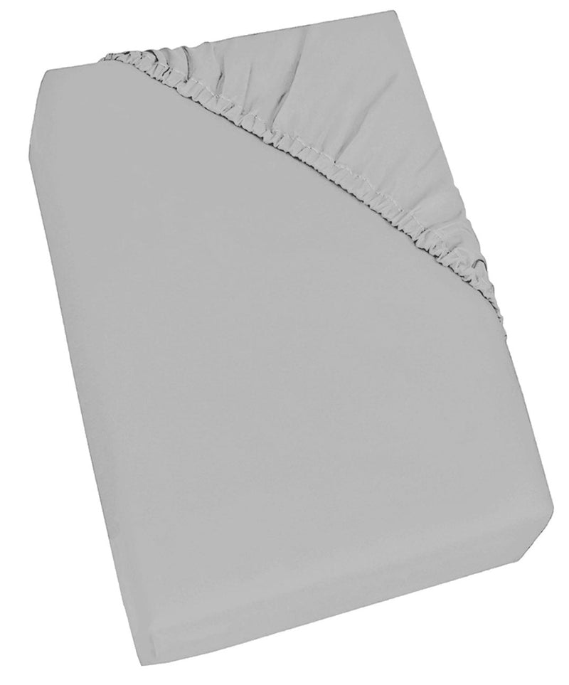 Lenzuolo Sotto con Angoli ed Elastico Tinta Unita Grigio Chiaro