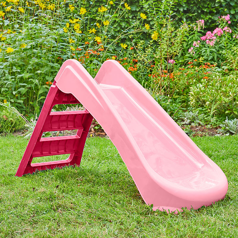 Scivolo per Bambini Pieghevole a 3 Gradini Rosa