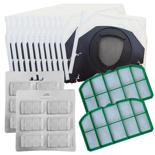 Ersatzteilset 12 Beutel 2 Filter 12 kompatible Düfte Kobold VK200 VK220 VK220S prezzo