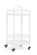Carrello con Porta Bottiglie Burton Bianco in Metallo