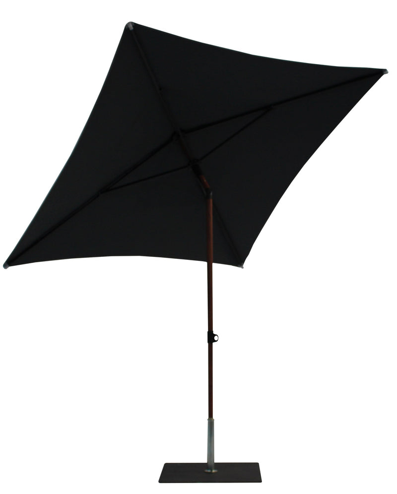 Ombrellone da Giardino 2x2 m Palo Ø38 mm in Alluminio Effetto Legno Tessuto Poliestere Trend Wood Antracite