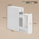 Mobile Bagno Slim Salvaspazio 16x48x58 cm con 2 Cassetti e Vano Aperto in MDF Bianco      