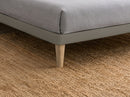 Letto Singolo con Rete Rivestita Similpelle Cappuccino Tessis Testata Button Varie Misure