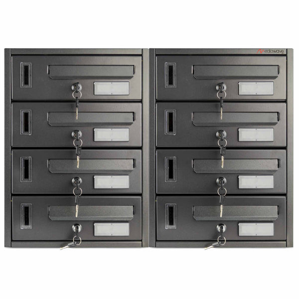 sconto Briefkästen 42x18x62 cm Artigian 8 Plätze mit anthrazitfarbenem Metallschloss