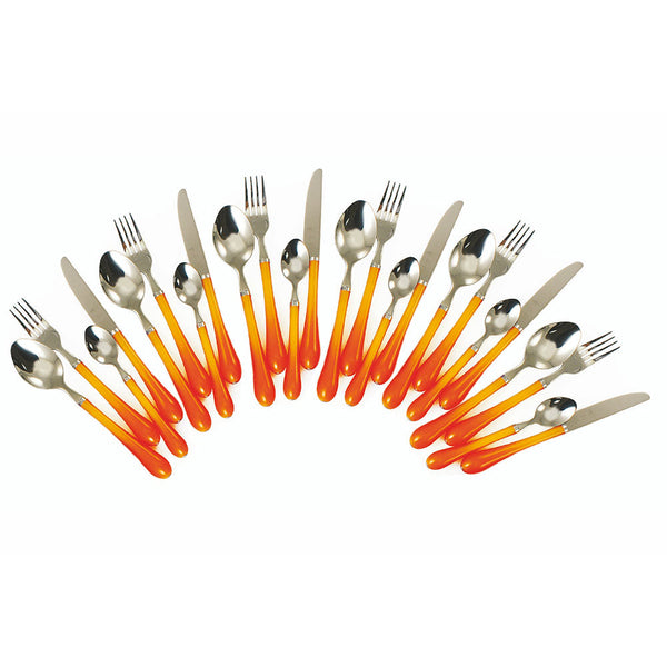 acquista Service Set Besteck 24-teilig in Edelstahl Villa d'Este Drop Orange