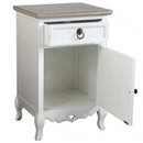 Cassettiera Cuore 1 Cassetto 1 Anta 44x34x68 h cm in Legno di paulownia Bianco