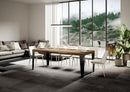 Tavolo Allungabile 120/380x90 cm Flame Quercia Natura Gambe Antracite      
