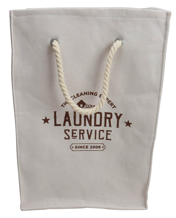 online Wäschesack mit Griffen 60 x 29 x 40 cm aus beigem Stoff