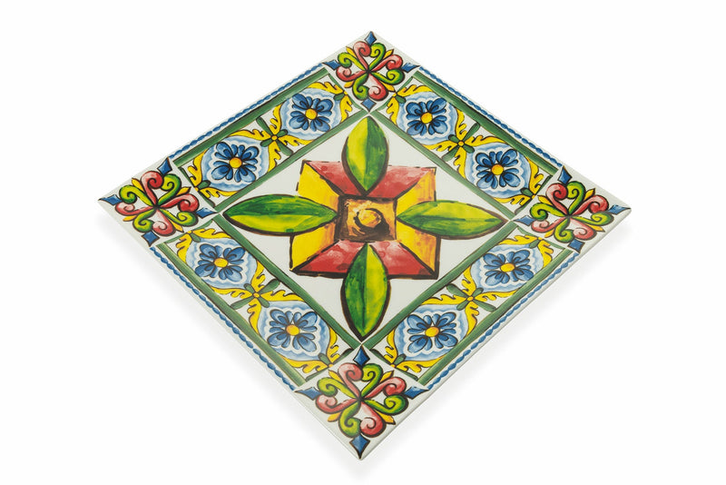 Set 6 Piatti Quadrati in Porcellana 30x30 cm Villa d'Este Home Tivoli Costiera