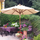 Ombrellone da Giardino Ø4 m Palo Ø48 mm in Legno Telo in Acrilico Danieli Havana Ecrù