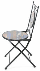 Sedia da Giardino Pieghevole in Ferro con Mosaico Soriani Capri Nera
