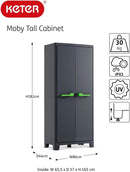 Armadio 4 Ripiani 80x44x182 cm Keter Moby Alto XL Antracite