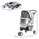 Passeggino per Cani Grigio 75x45x97 cm 