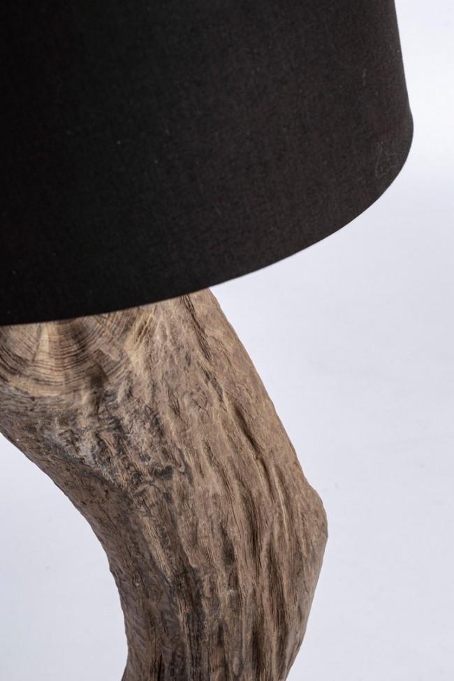 Lampada da Terra Piantana Ø55x120 cm E27 in Legno Pralume in Cotone Nero