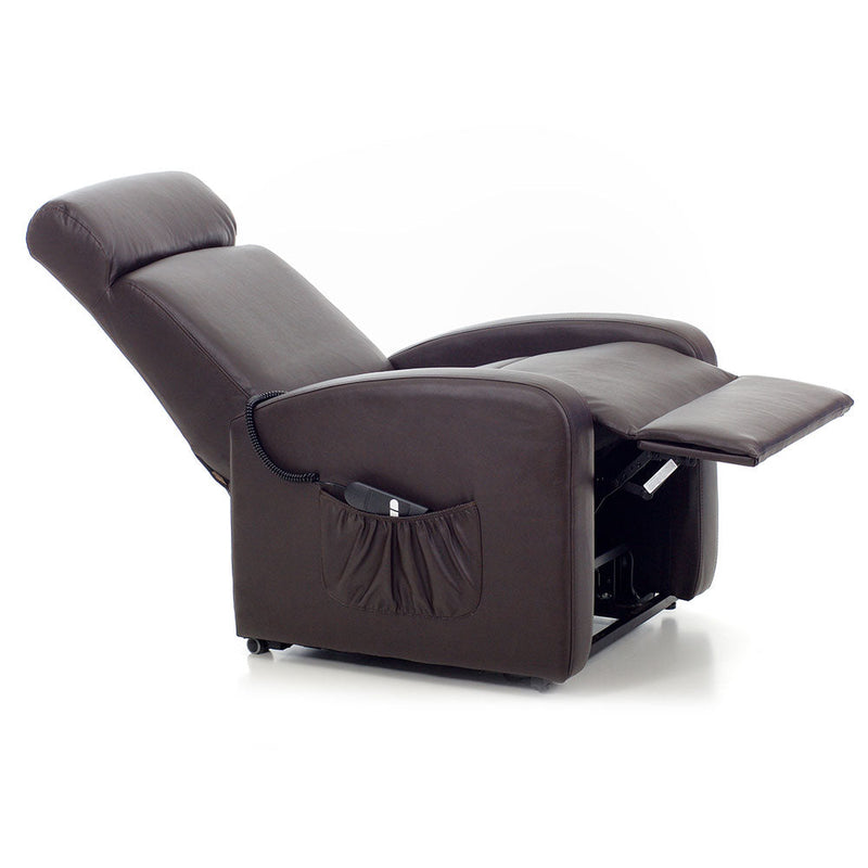 Poltrona Alzapersona Elettrica 1 Motore Reclinabile in Similpelle Katia Marrone