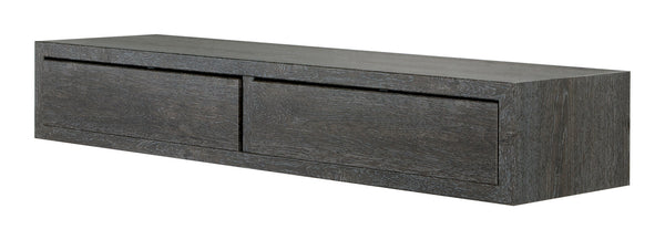 Mensola da Parete con 2 Cassetti 88,2x13,4x23,7 cm in Fibra di Legno Domino Maxi Rovere Scuro