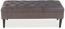 Panca Contenitore 121x51x47 cm in Velluto Soriani Grigio