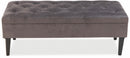 Panca Contenitore 121x51x47 cm in Velluto Soriani Grigio