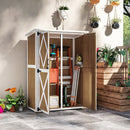 Armadio da Giardino 116,5x57x159-167 cm Tetto in Bitume in Legno di Abete Marrone e Bianco  