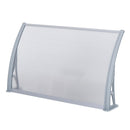 Pensilina Tettoia in PVC e Alluminio 140x70 cm Trasparente 