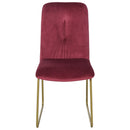 Set 2 Sedie Imbottite 44,5x59,5x91 cm in Flanella  Rosse