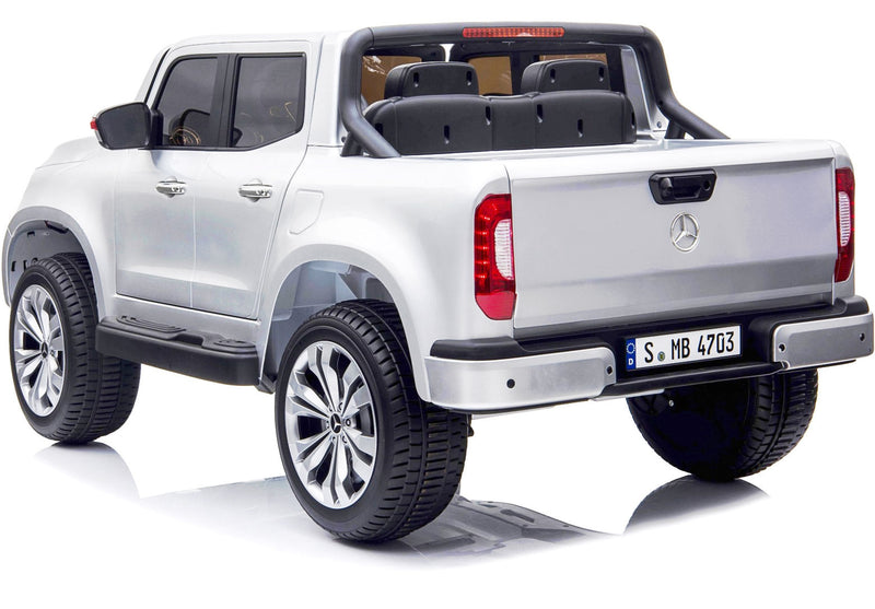 Macchina Elettrica per Bambini 2 Posti 12V Mp4 con Licenza Mercedes Classe X Pick-up Bianca