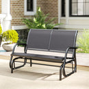 Panchina a Dondolo 2 Posti da Giardino 120x70x85 cm in Metallo e Tessuto a Rete Grigio      