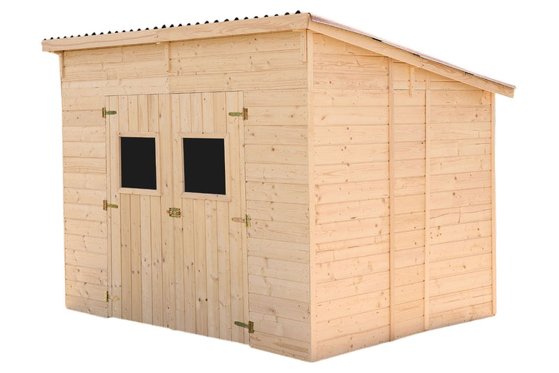 Casetta Box da Giardino 2,8x2 m con Pavimento in Legno Picea Massello 16mm Eden