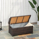 Baule Cassapanca da Esterno in Rattan Sintetico 102x51x51 cm Marrone 