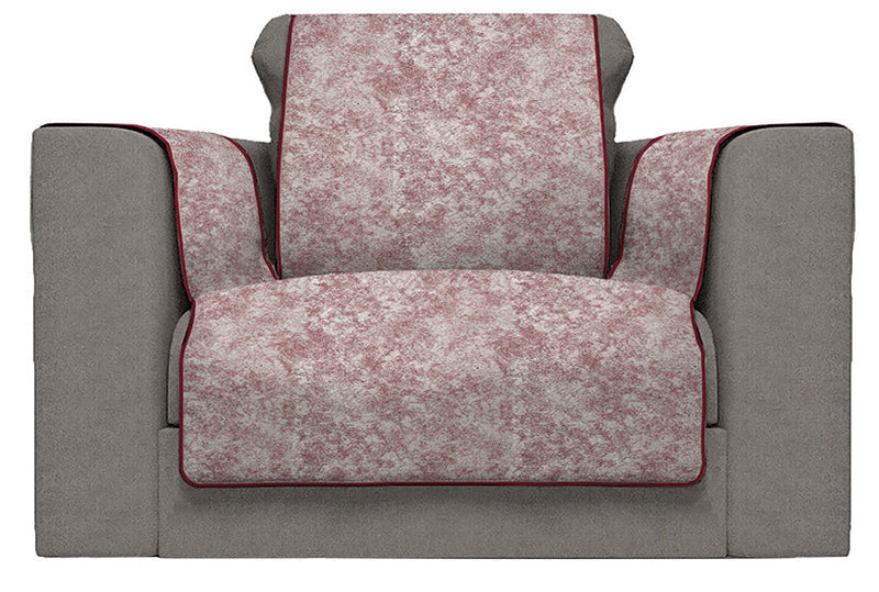 Copridivano con Copri Braccioli in Poliestere e Cotone Bordeaux Varie Misure