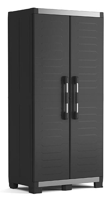 Armadio da Esterno 3 Ripiani 89x54x188H cm in Plastica Keter XL Garage Alto Nero Seconda Scelta sconto