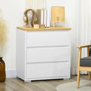 Cassettiera 3 Cassetti 70x37x75 cm in Truciolato Bianco