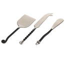 Set 3 Coltelli per Formaggio  in Acciaio Lucido VdE Tivoli 1996 Materia Manici Neri