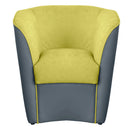 Poltroncina a Pozzetto 70x67x76 cm in Tessuto e Similpelle Grigio e Verde