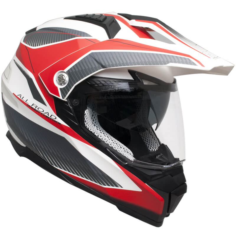 Casco Integrale per Moto Cross con Frontino CGM Forward 606G Rosso Opaco Varie Misure