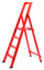 Klappbare Holzleiter 4 Stufen H88 cm Rot