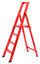 Klappbare Holzleiter 4 Stufen H88 cm Rot