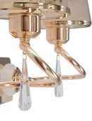 Lampada da Muro Glam Ring Doppia 32x18x27 cm in Ferro e Plastica Oro