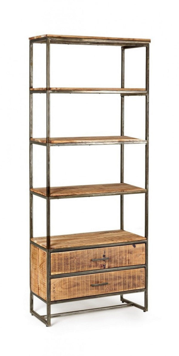 Libreria 4 Ripiani 2 Cassetti 73x35x190h cm Elmer online