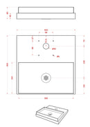 Base con Vaschetta per Fontane con Ghiera Grande 40x40x5 cm in Cemento Belfer 42/BSE/5 Verde