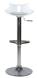 Sgabello con  Alzata a Gas e Seduta Girevole in Polipropilene Vandi Bianco