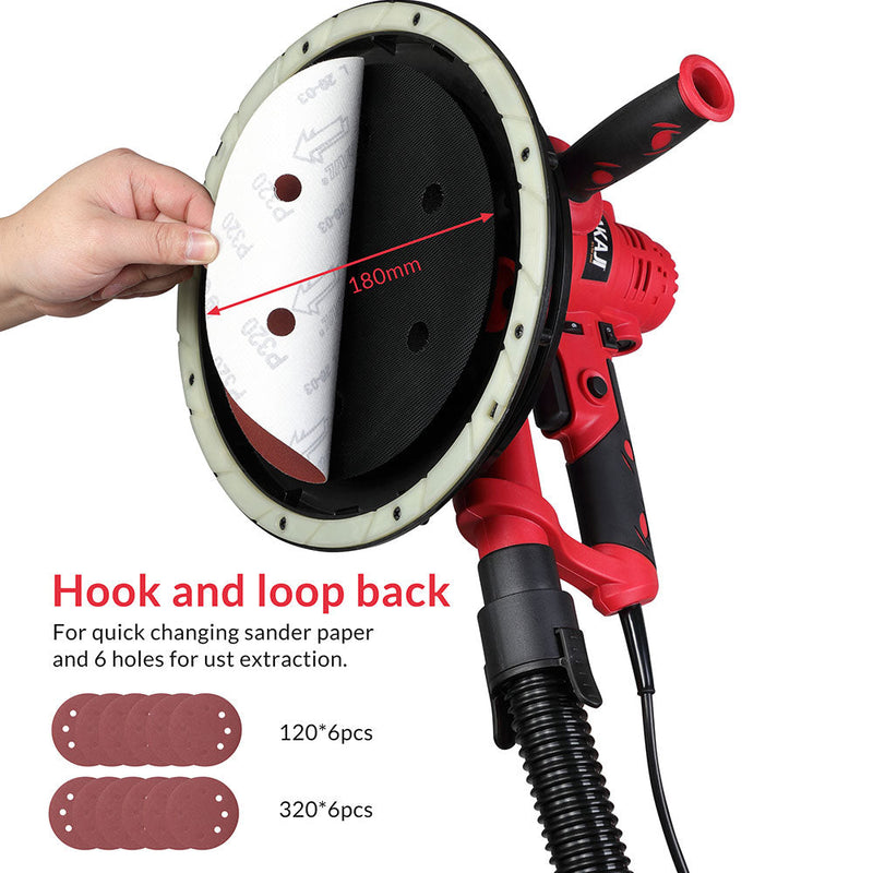 Levigatrice Muro Soffitto Carteggiatrice Cartongesso Pareti con Sacco 800W